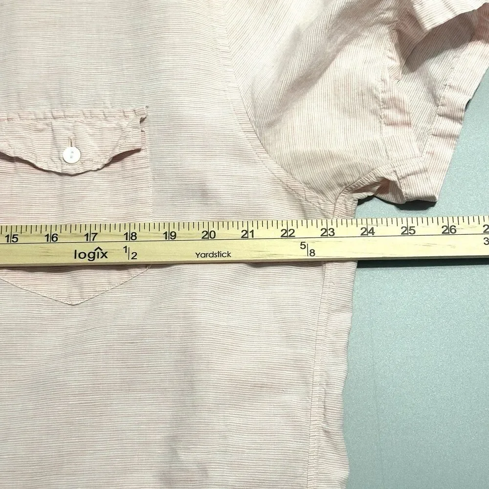 J Crew Baird McNutt Shirt Mens XL Pink Irish Linen Button Down Classic Woven